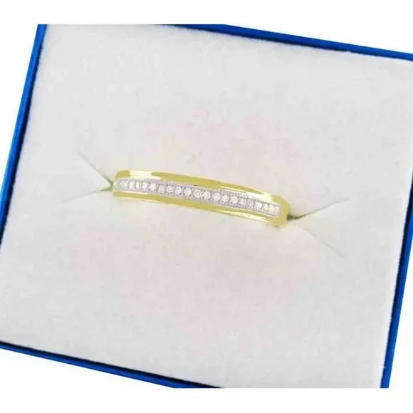 Genuine 0.23 Cts Diamond Band Ring 10k Yellow Gold